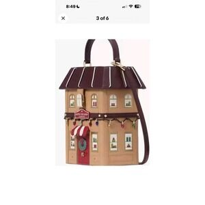 Kate Spade Christmas Bag Toy Shop House Clutch Satchel Crossbody 3D Novelty NWT